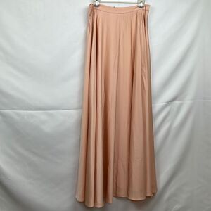 Lulu’s Peach Satin formal maxi skirt size large NWOT